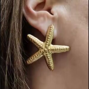 Starfish 18K Gold Stainless Steel Waterproof Earrings